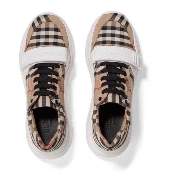 BURBERRY Regis check logo canvas sneakers - Picture 7 of 7